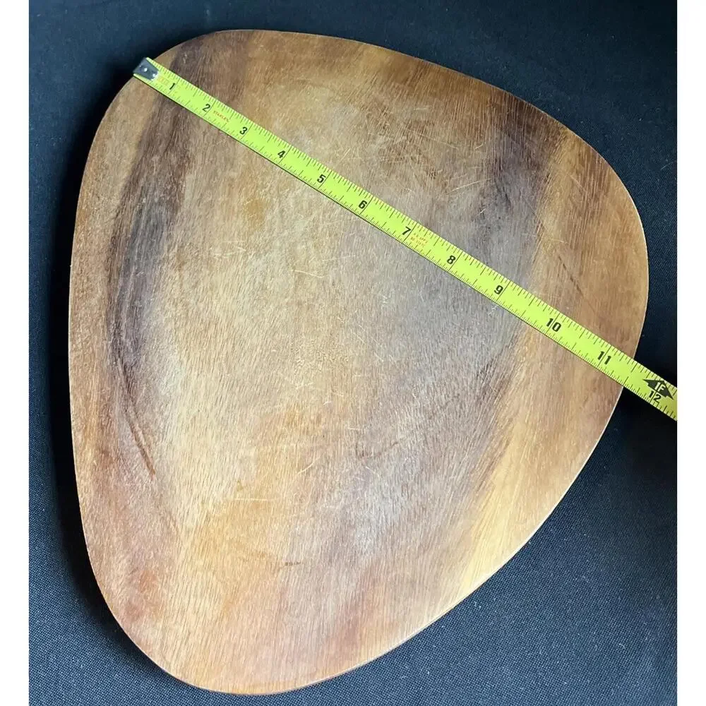 Made in Haiti Vintage“Mountain Maid” Teak Wood Wooden Cutting Board 12” x 11”